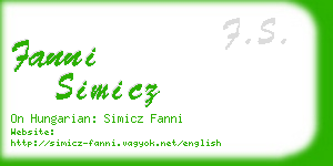 fanni simicz business card